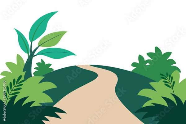Obraz Jungle Path Silhouette Vector 