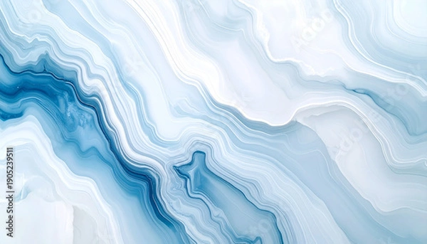 Obraz 青白いマーブル模様の波打つ抽象背景
