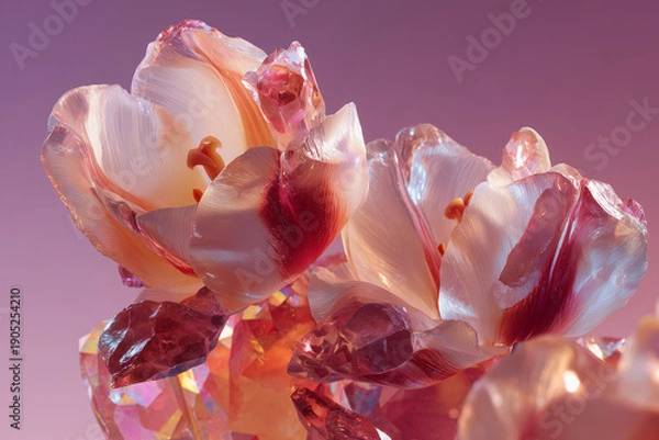 Obraz rose quartz crystal flower