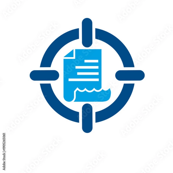 Fototapeta Target Objective and Document Analysis Icon