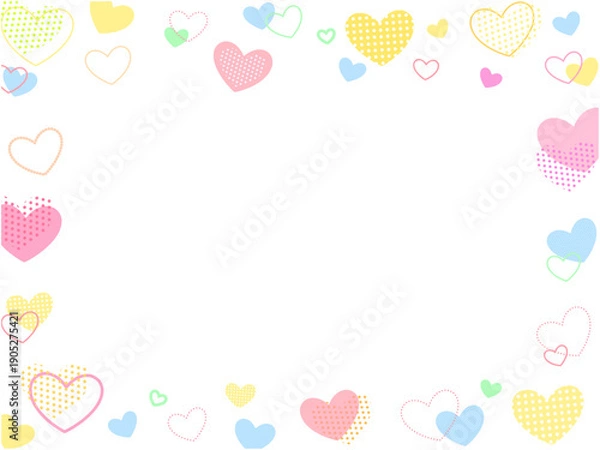 Obraz 可愛いハートのカラフルなフレーム