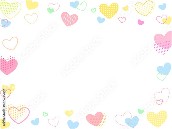 Obraz 可愛いハートのカラフルなフレーム