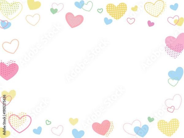 Obraz 可愛いハートのカラフルなフレーム