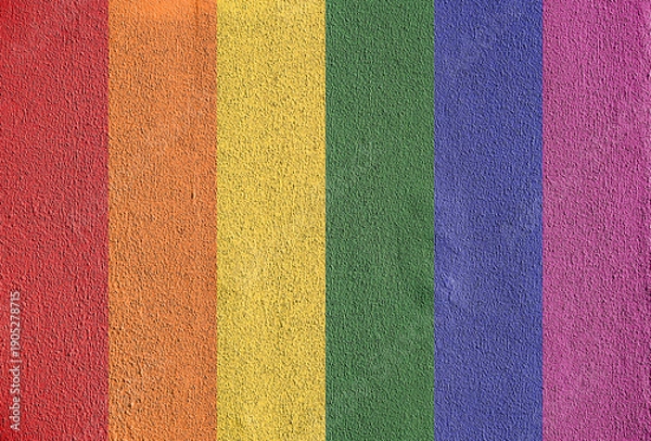 Obraz Rainbow pride colors painted rough textured wall