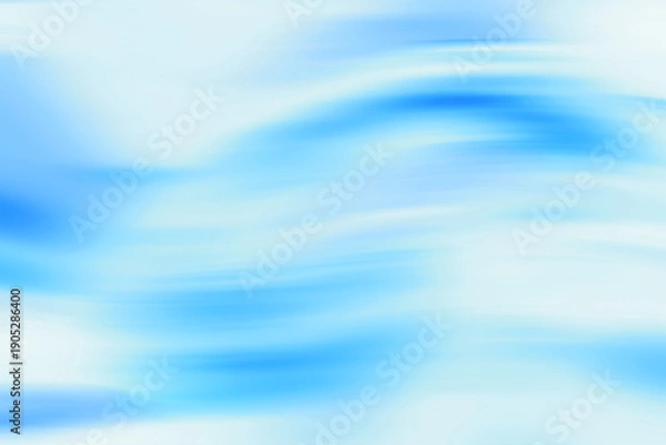 Obraz 白い背景に上下にユラユラ柔らかく曲線を描きながら流れる空気や水流を連想させる青いグラデーション模様