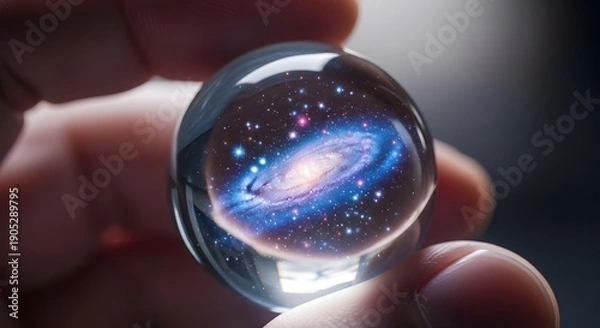 Obraz Glass marble with galaxy inside
