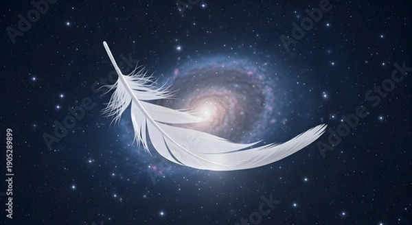 Obraz Feather in space with galaxy