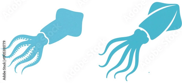 Obraz イカ　動物　生き物　イラスト