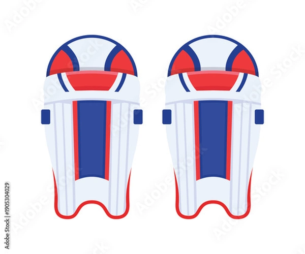 Obraz Cricket pads flat vector illustration isolated on white background