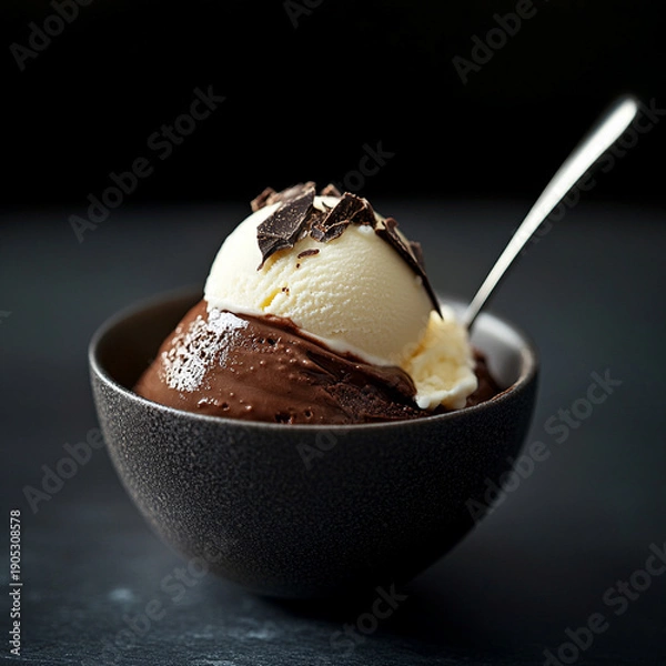 Obraz 器の中のチョコレートアイスクリーム