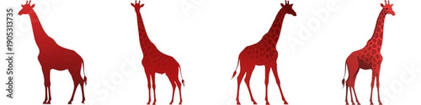 Obraz キリン　動物　生き物　イラスト