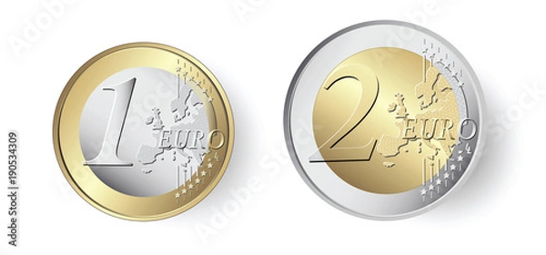 Obraz Monety 1 i 2 Euro