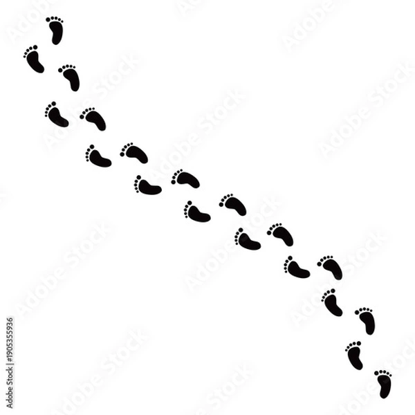 Obraz かわいい足跡のイラスト
