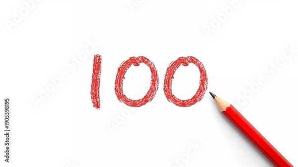 Obraz red pencil drawing a word