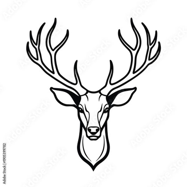 Obraz large deer antler silhouette