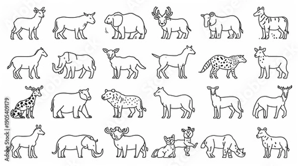 Obraz seamless pattern with wild animals