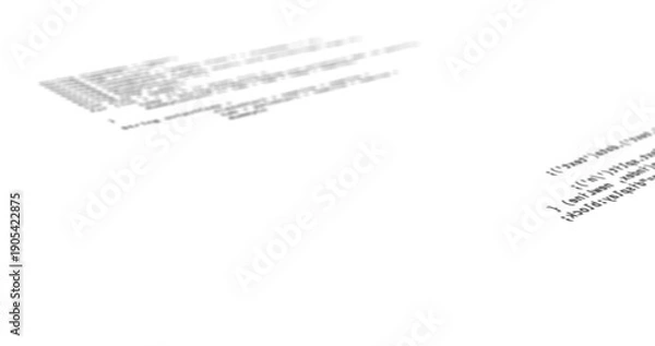 Fototapeta Computer codes are projected on the screen while it is being typed or written