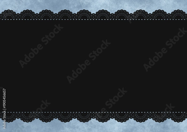 Obraz 横長レース×もやもや(ブルー)