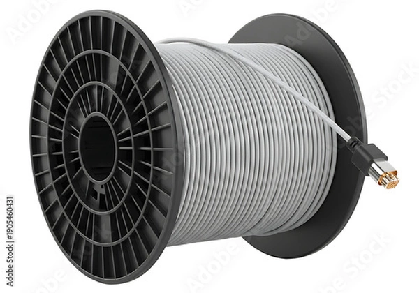 Obraz Large Spool of Silver Wire Cable.