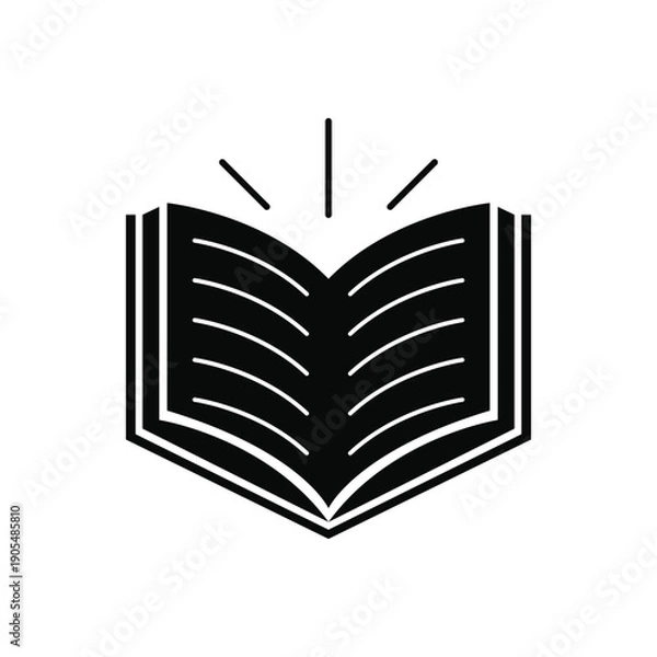 Obraz open book of knowledge icon vector design template
