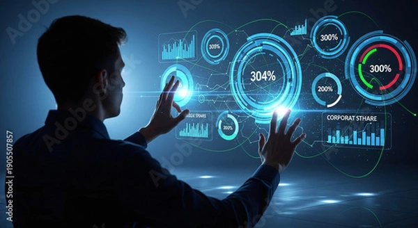 Obraz Holographic Business Data Interface