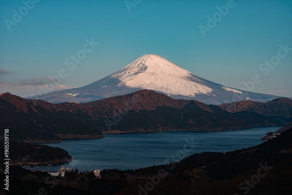 Obraz 湖と富士山の日本風景