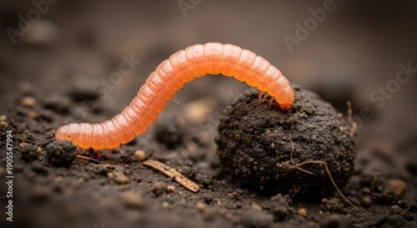 Obraz Worm crawling on dirt