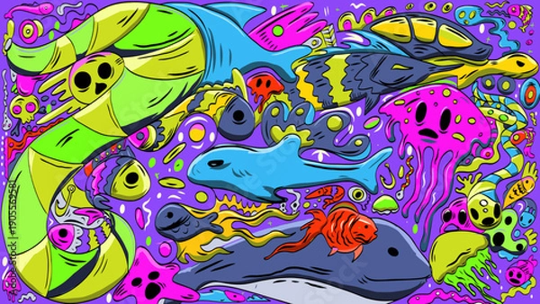 Obraz Fish doodled in 4K size format