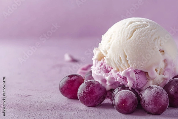 Obraz ブドウとバニラのアイスクリーム