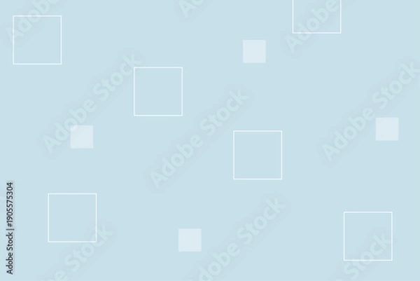 Obraz 水色の四角形が浮かぶシンプル背景（コピースペース）