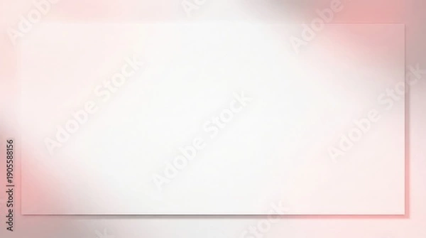 Obraz Soft pink gradient background with white rectangle and subtle shadow