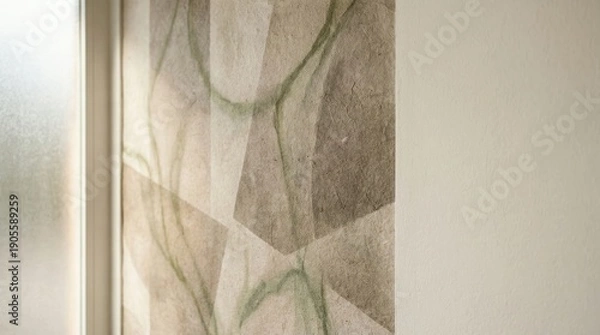 Obraz Elegant modern interior design with geometric patterned wall