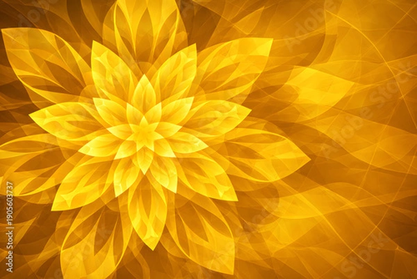 Obraz 抽象的な金色の幾何学フラワー背景デザイン