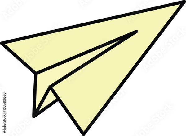 Obraz Yellow paper plane flying through air