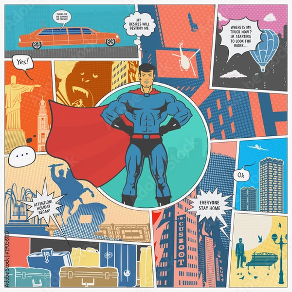 Obraz The Page Comics Layout Concept