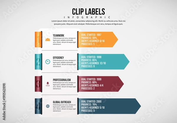 Obraz Arrow Clip Label Infographic 1