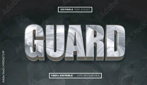 Obraz Strong Guard Metallic Shield Style Text Effect