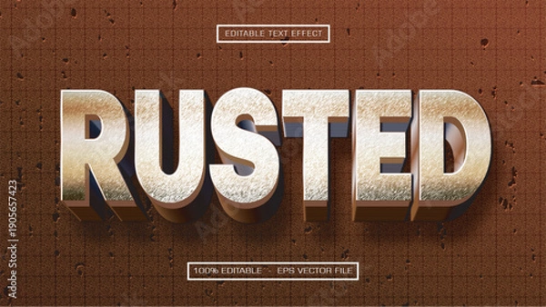 Obraz Rusted Grunge Metal Text Effect