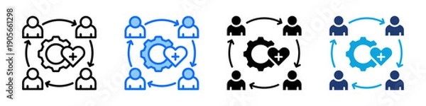 Obraz Care Coordination Icon Set Multi Style Vector Illustration