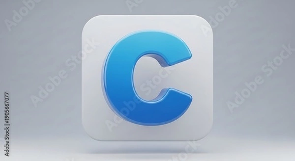 Obraz Blue C Logo on White Background.