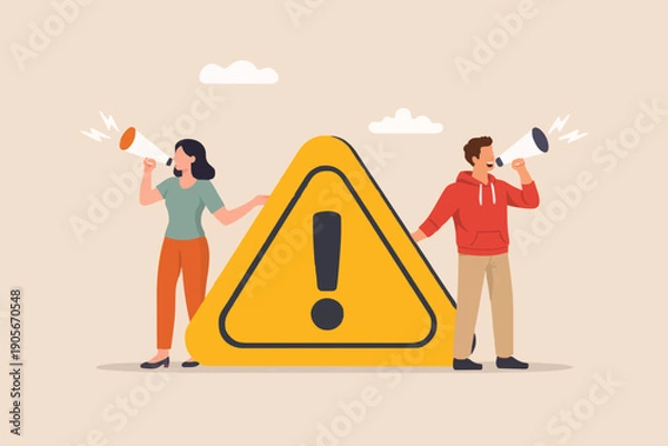 Fototapeta Important message and warning alert