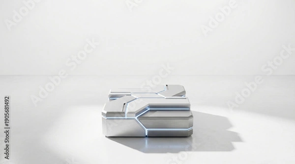 Obraz A white object with blue lights on it