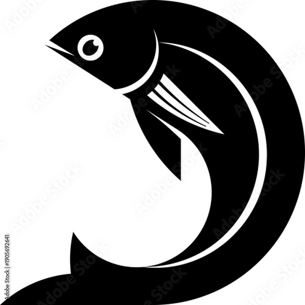 Obraz fish jumping vector illustration.