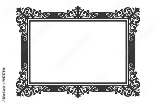 Obraz クラシカルな四角フレームのシルエットアイコン