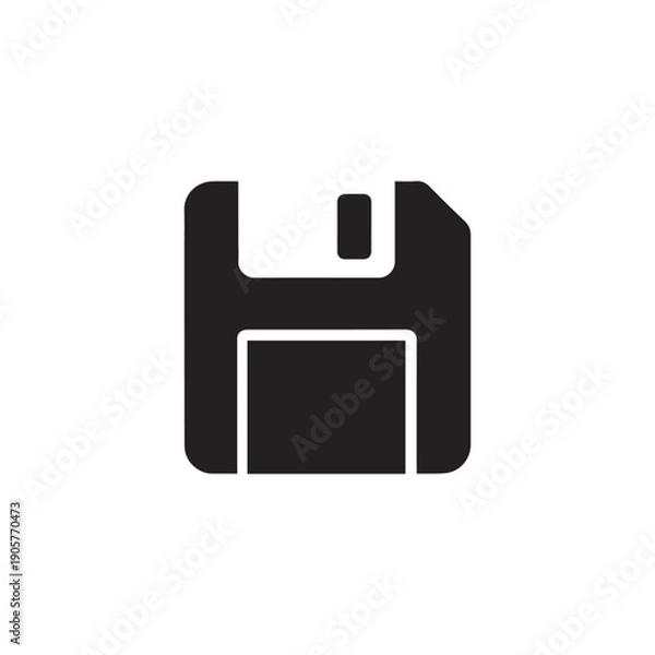 Obraz Floppy disk icon silhouette vector design art illustration