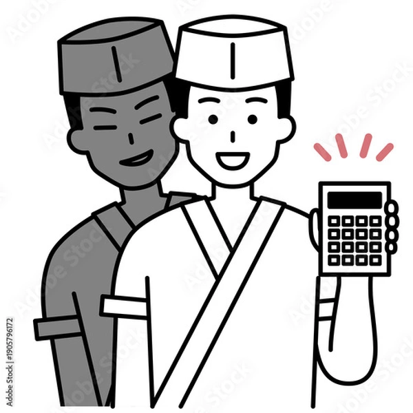 Obraz ぼったくりをする和食屋の男性店員