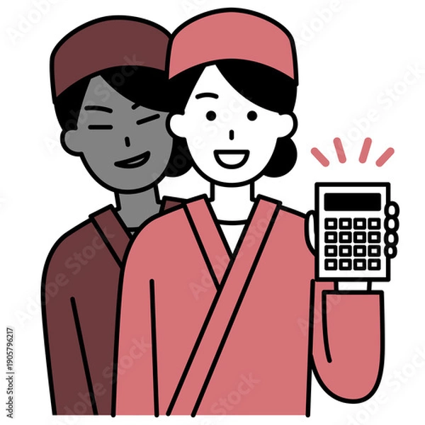 Obraz ぼったくりをする和食屋の女性店員