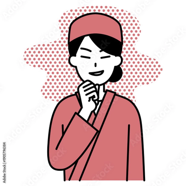 Obraz 悪巧みをする和食屋の女性店員