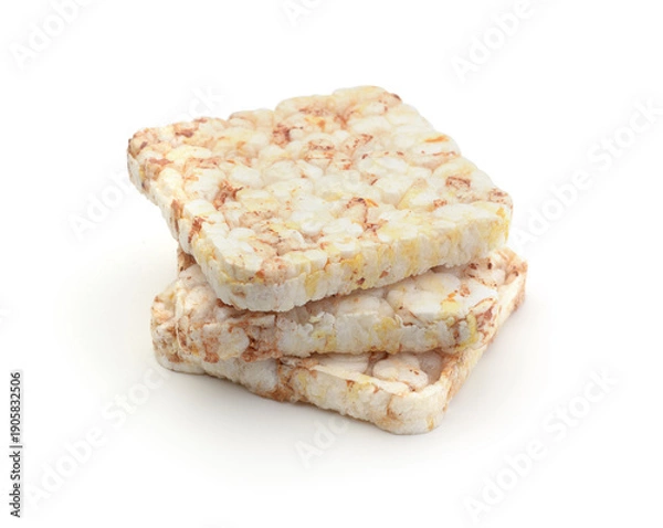 Obraz Several multigrain puffed crisp bread isolated.