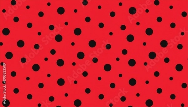 Obraz Red background with scattered black dots pattern